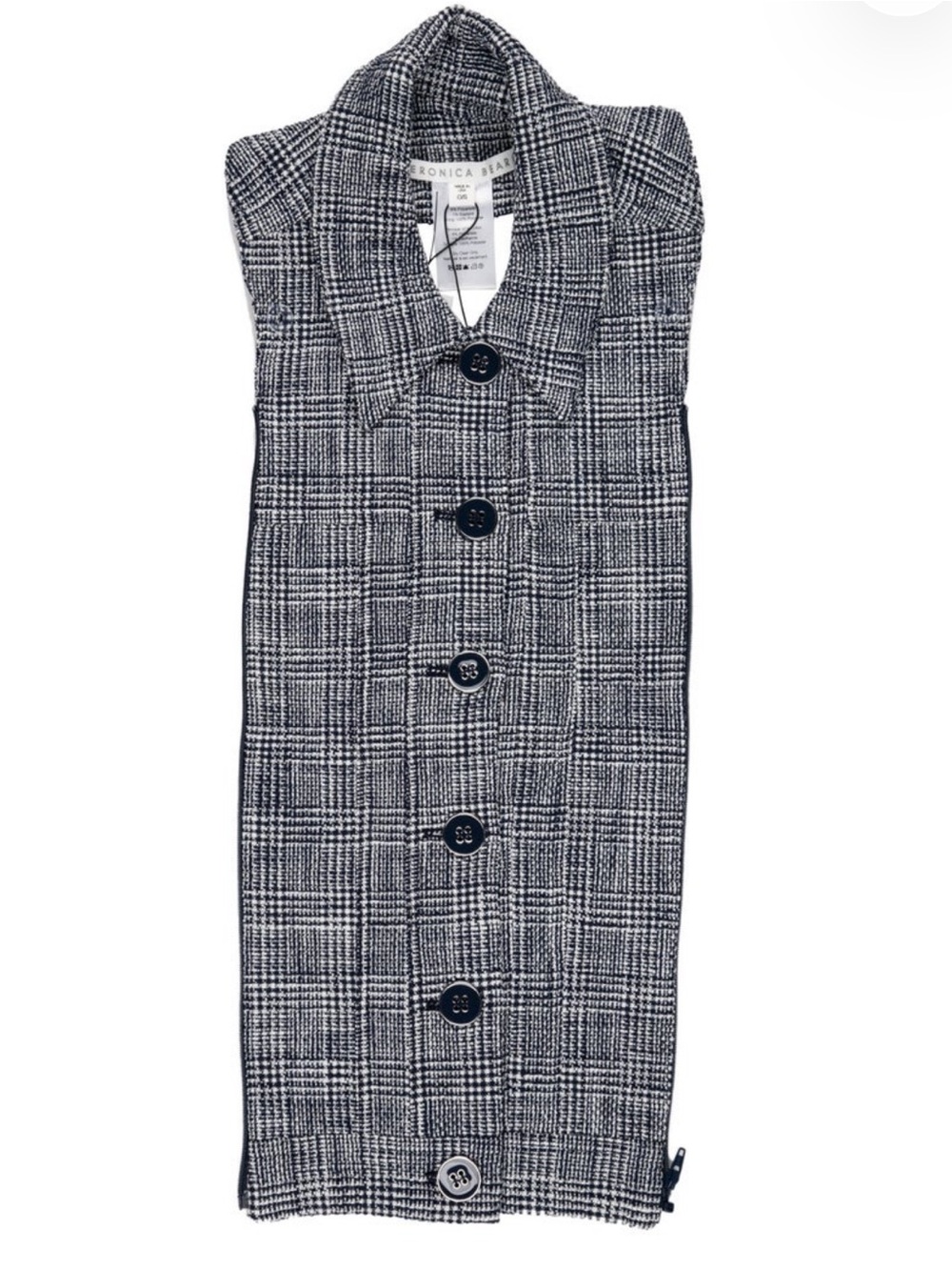 $248 Veronica Beard Glen Plaid Blue White Dickey Jacket insert sz 00-14